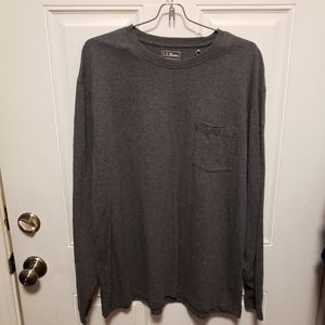 LL Bean Long Sleeve Traditional Fit Grey Crew Neck